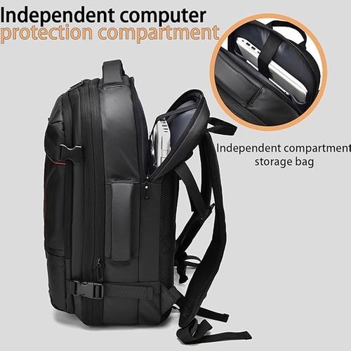 🎒60L Expandable Backpack with Air Pump Vacuum Compression Air Bag Backpack for Men and Women Business Backpack Schoolbag