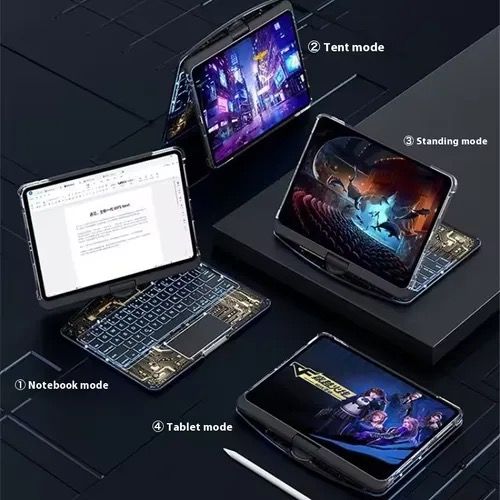 360 Rotation Keyboard iPad Air5 Pro 11 Magnetic Case Auto Sleep Wake Silent Mechanical Keys Office Study Travel