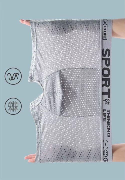 🔥🔥2 Pack Men's Breathable Mesh Briefs, Letter Print, Ultra-Thin Quick Dry, Seamless Boxer Briefs🔥🔥