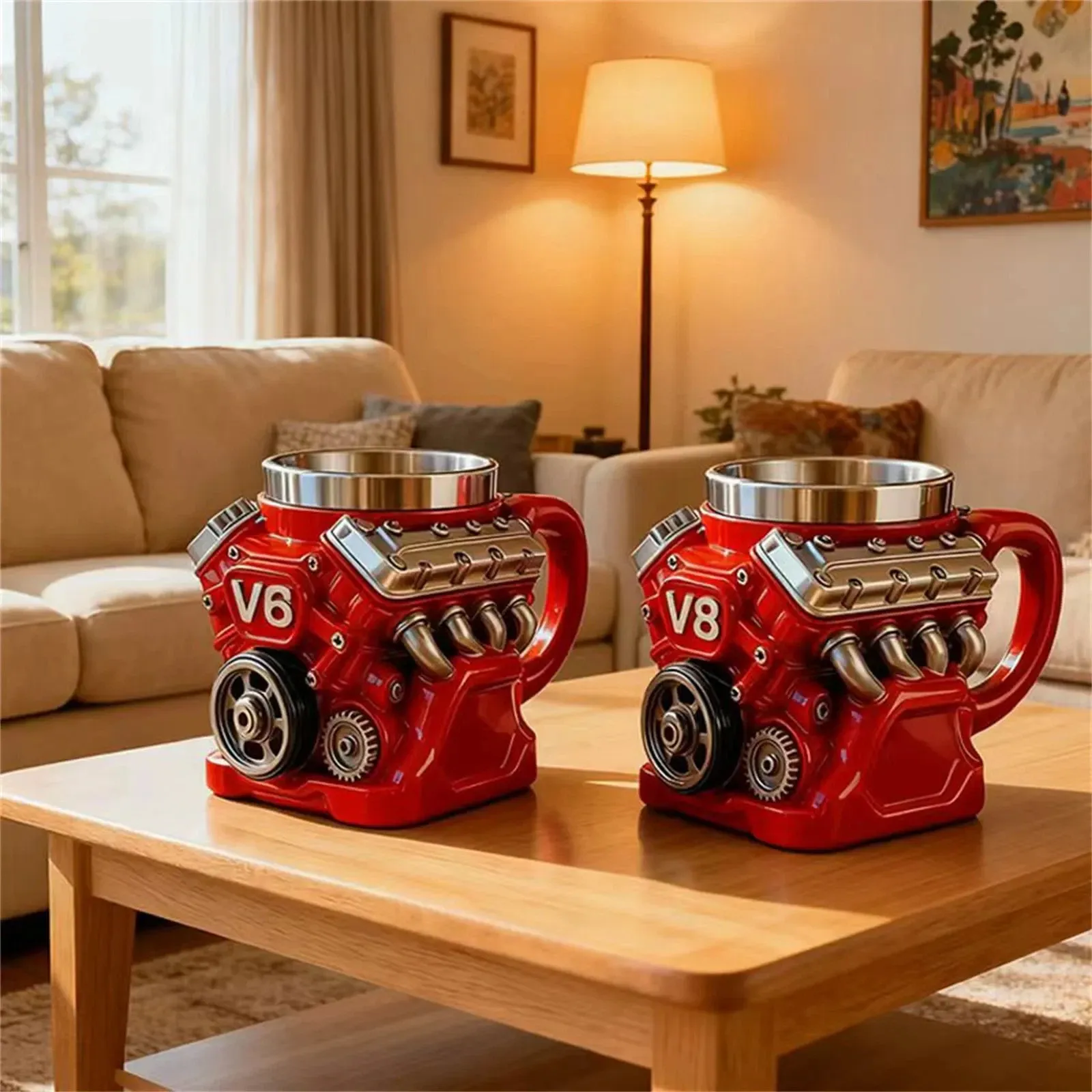 The 2026 V8 engine stainless steel insulated mug