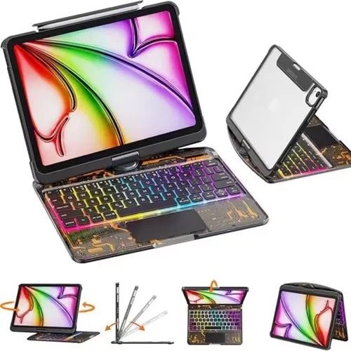 360 Rotation Keyboard iPad Air5 Pro 11 Magnetic Case Auto Sleep Wake Silent Mechanical Keys Office Study Travel