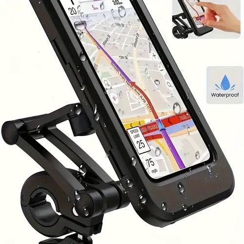 4-in-1 All-Terrain Phone Mount | Waterproof Shockproof Design | Bikes or ATVs or Strollers or Carryall