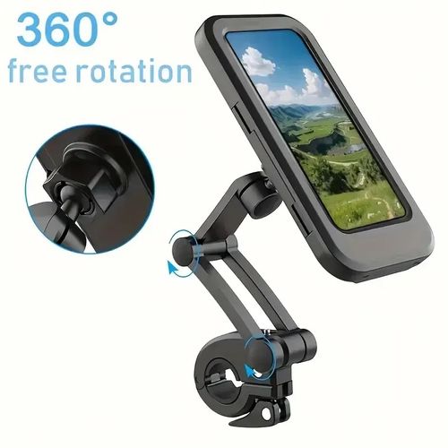 4-in-1 All-Terrain Phone Mount | Waterproof Shockproof Design | Bikes or ATVs or Strollers or Carryall