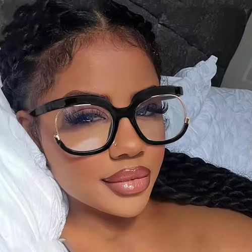 👓Blue Light Blocking Oversized Glasses Stylish Fake Round Eyeglasses  UV400 Protection Eyewear