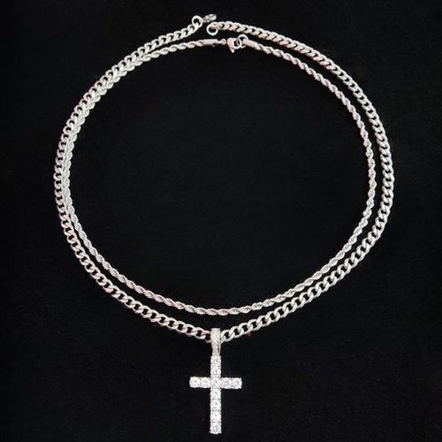 🔥🔥Easter Gift: Classic and Stylish Cross Diamond Pendant Necklace🔥🔥