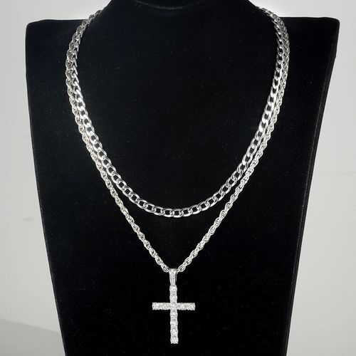 🔥🔥Easter Gift: Classic and Stylish Cross Diamond Pendant Necklace🔥🔥