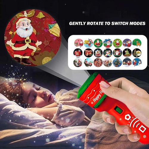 🎄🔥Christmas gift box: Children's Christmas Flashlight Projector, 24 Different Christmas Tree Santa Claus Christmas Image Projection Toy