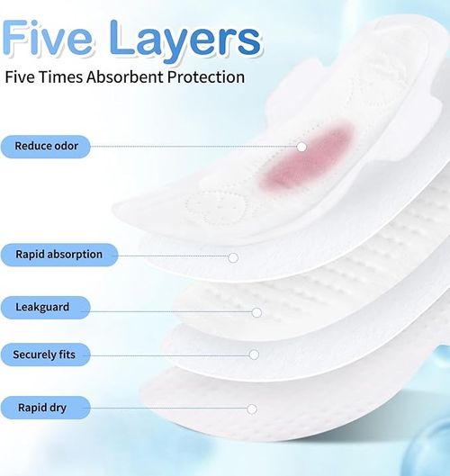 2 pack 12-hour dry 280mm sanitary napkin with breathable layer
