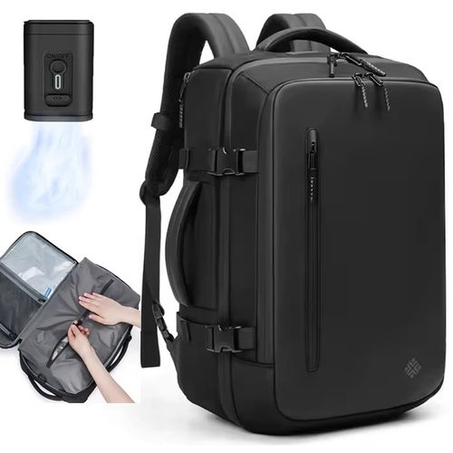 🎒60L Expandable Backpack with Air Pump Vacuum Compression Air Bag Backpack for Men and Women Business Backpack Schoolbag