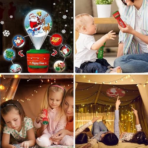 🎄🔥Christmas gift box: Children's Christmas Flashlight Projector, 24 Different Christmas Tree Santa Claus Christmas Image Projection Toy