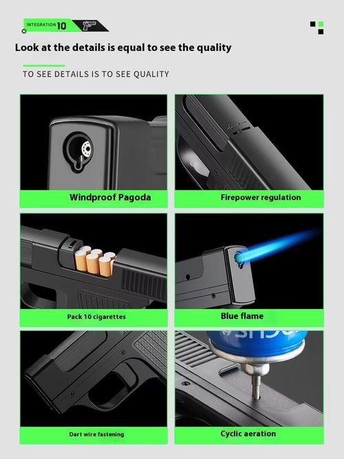 2025 Personalized cigarette case windproof inflatable gun-shaped lighter multifunctional cigarette case