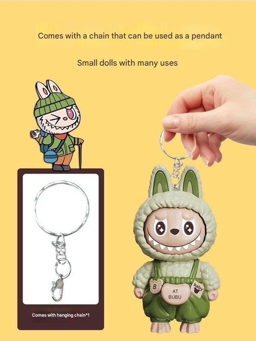 🔥2-pack: popular Labubu face-changing keychain doll pendant decompression toy