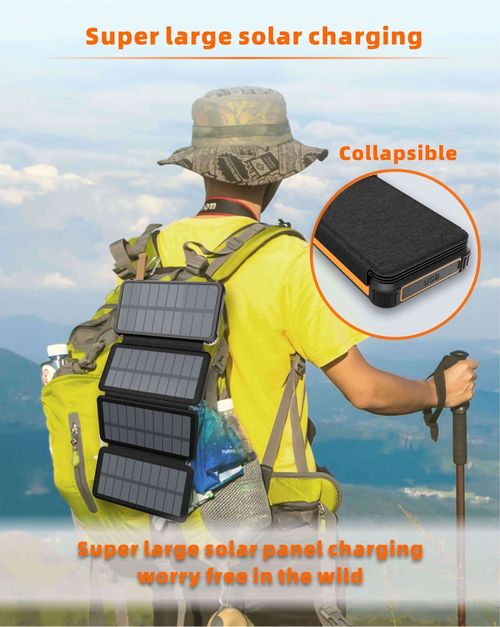 2025 New Triple-Proof Folding Solar Power Bank with Lighting