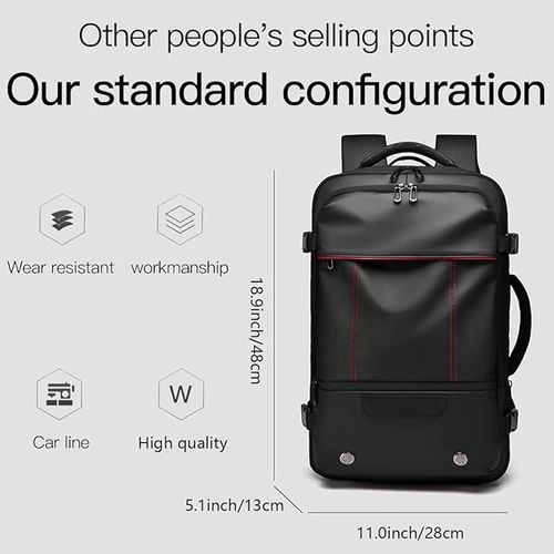 🎒60L Expandable Backpack with Air Pump Vacuum Compression Air Bag Backpack for Men and Women Business Backpack Schoolbag