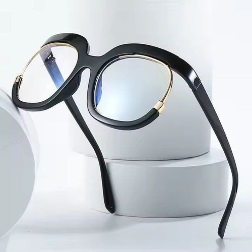 👓Blue Light Blocking Oversized Glasses Stylish Fake Round Eyeglasses  UV400 Protection Eyewear