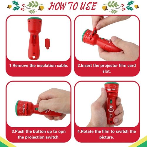 🎄🔥Christmas gift box: Children's Christmas Flashlight Projector, 24 Different Christmas Tree Santa Claus Christmas Image Projection Toy