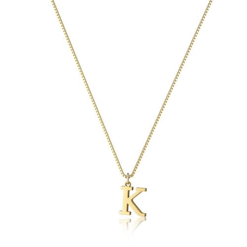 316L stainless steel jewelry18k gold plated initial letter necklace