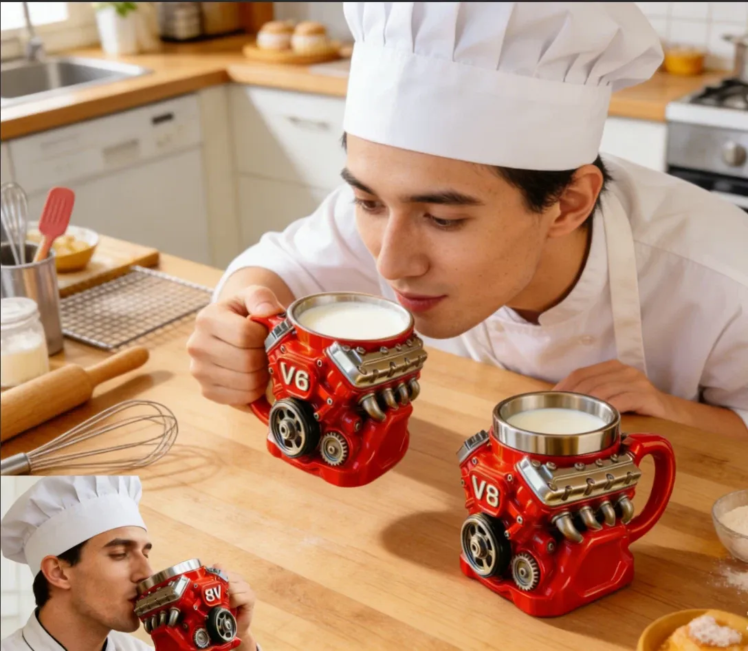 The 2026 V8 engine stainless steel insulated mug