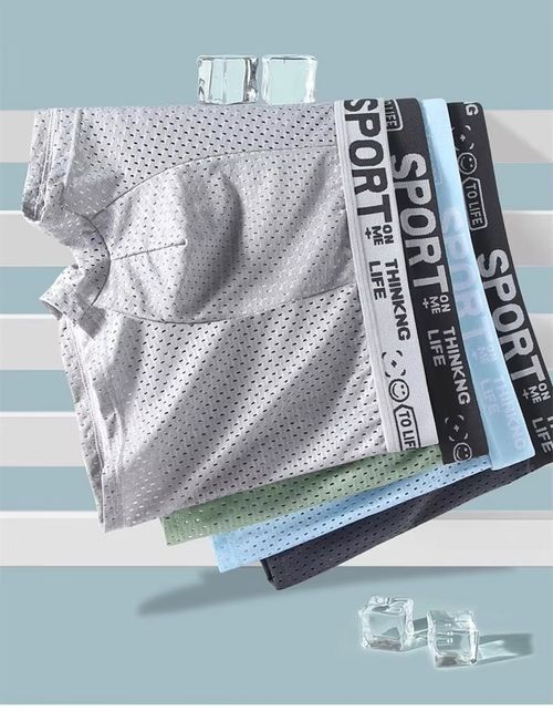 🔥🔥2 Pack Men's Breathable Mesh Briefs, Letter Print, Ultra-Thin Quick Dry, Seamless Boxer Briefs🔥🔥