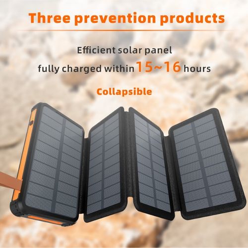 2025 New Triple-Proof Folding Solar Power Bank with Lighting