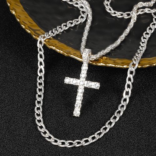 🔥🔥Easter Gift: Classic and Stylish Cross Diamond Pendant Necklace🔥🔥