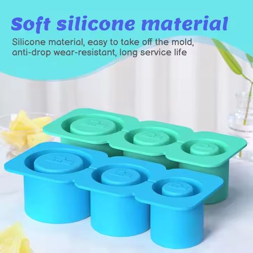 Ice Cube Tray for 40 OZ Tumbler, Silicone Hollow Cylinder Ice Mold with 3 Different Size Cubes with Lid and Bin for Freezer, Ice Drink, Juice, Whiskey, Cocktail