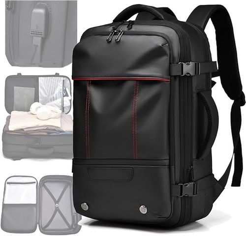 🎒60L Expandable Backpack with Air Pump Vacuum Compression Air Bag Backpack for Men and Women Business Backpack Schoolbag