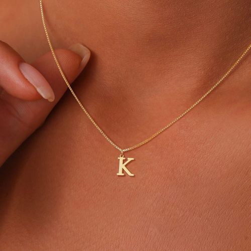 316L stainless steel jewelry18k gold plated initial letter necklace
