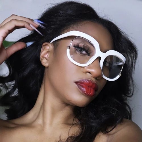 👓Blue Light Blocking Oversized Glasses Stylish Fake Round Eyeglasses  UV400 Protection Eyewear