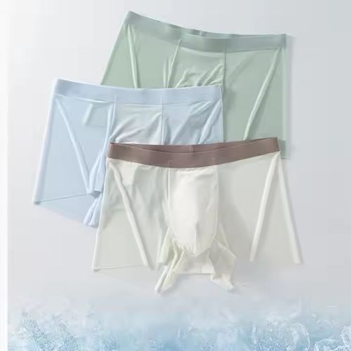 2025 Men's ice silk underwear quick-drying seamless boxer briefs breathable sports