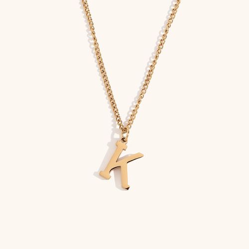 316L stainless steel jewelry18k gold plated initial letter necklace