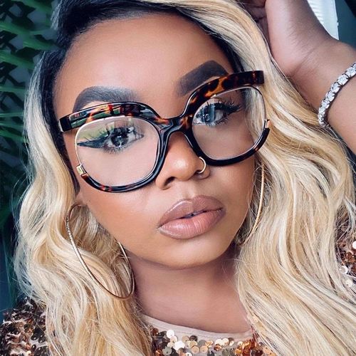👓Blue Light Blocking Oversized Glasses Stylish Fake Round Eyeglasses  UV400 Protection Eyewear