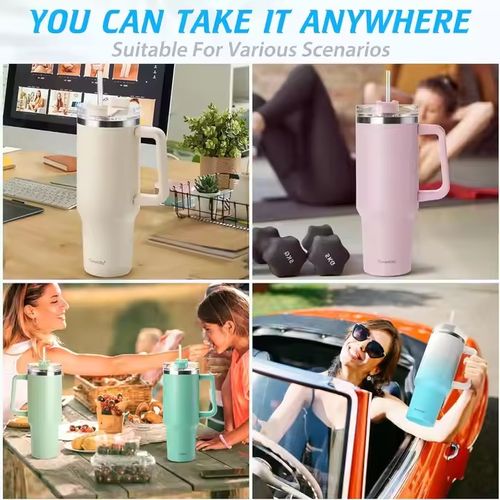 40oz Sublimation Blanks Tumblers Wholesale Bulk 40 oz Tumbler with Handle Cups with Lids and Straws Botella De Agua