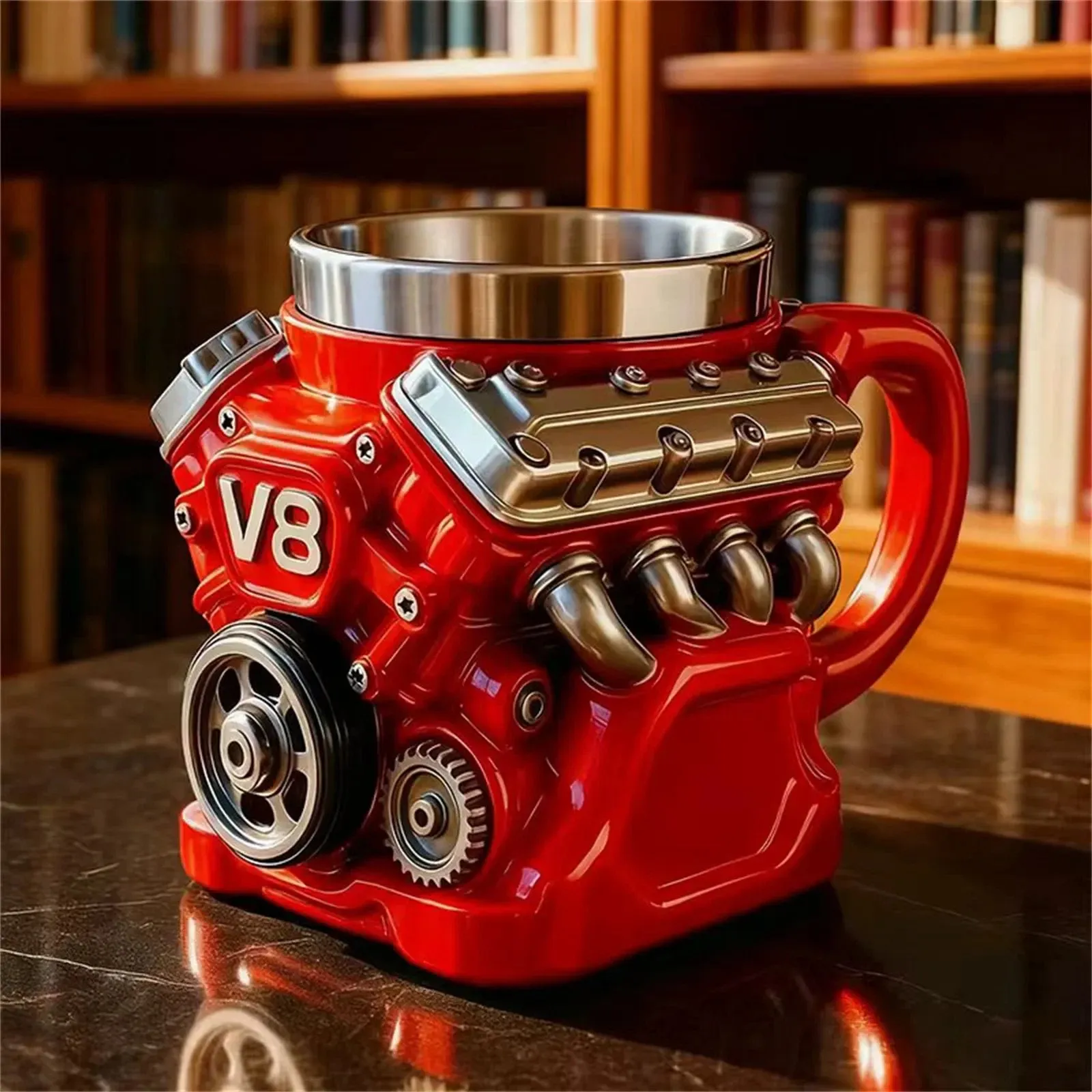The 2026 V8 engine stainless steel insulated mug