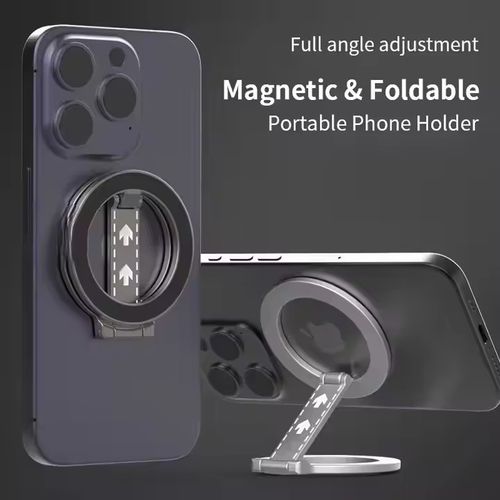Foldable Double-Sided Magnetic Phone Ring Holder for Kickstand Magnet Grip for iPhone 16 15 14 Huawei Phone Stand Holder