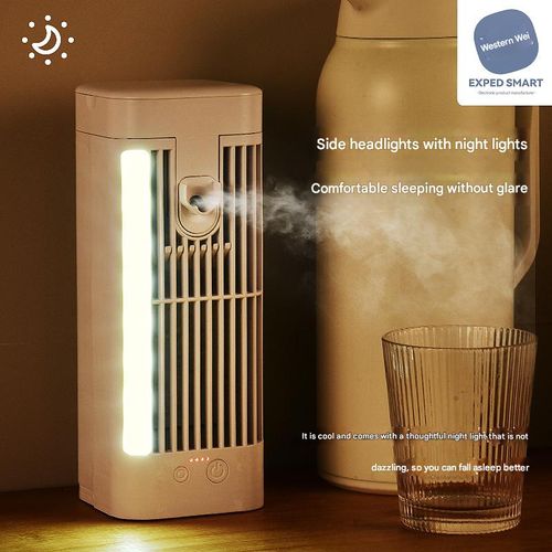 Desktop air conditioner fan cooler household spray refrigeration indoor small air conditioner electric fan water cooler night light cooler