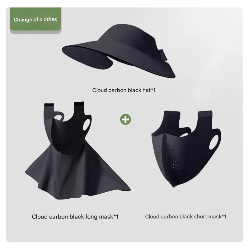 New detachable sunshade sunscreen mask integrated hat women's anti-ultraviolet outdoor cycling empty top facekini hat