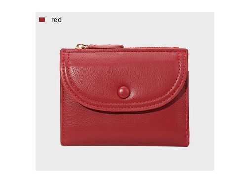 Casual fashion high-end folding women's wallet ins simple zipper card holder short coin purse