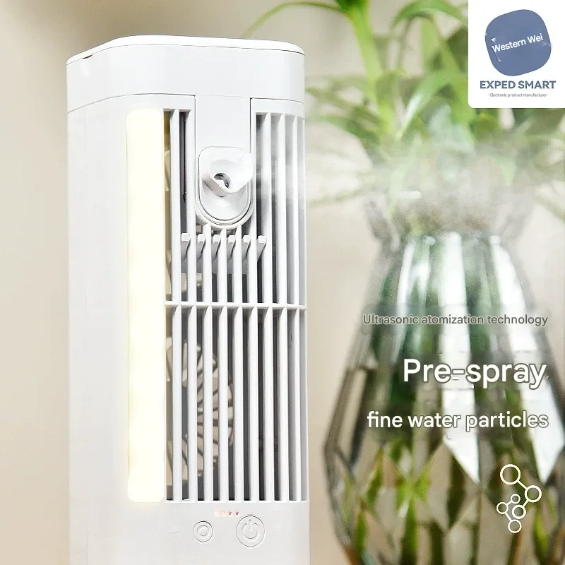 Desktop air conditioner fan cooler household spray refrigeration indoor small air conditioner electric fan water cooler night light cooler