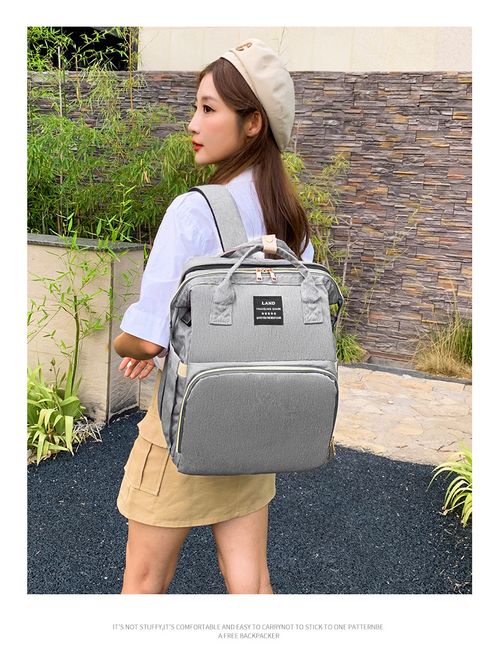 Folding baby bed mommy bag high-end fashion backpack multifunctional mother and baby bag for taking baby out