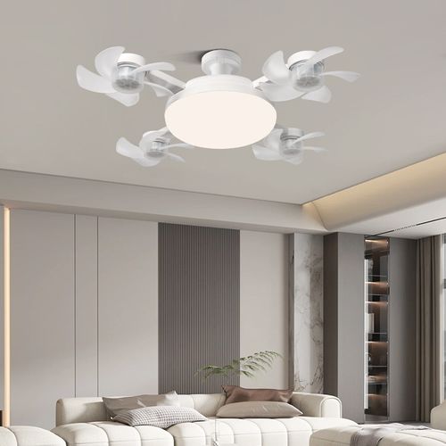 Creative electric fan light E27 screw mouth living room ceiling fan light bedroom restaurant led drone fan light