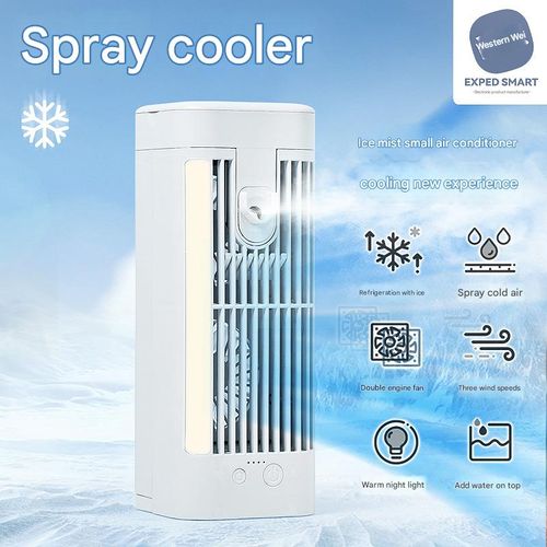 Desktop air conditioner fan cooler household spray refrigeration indoor small air conditioner electric fan water cooler night light cooler