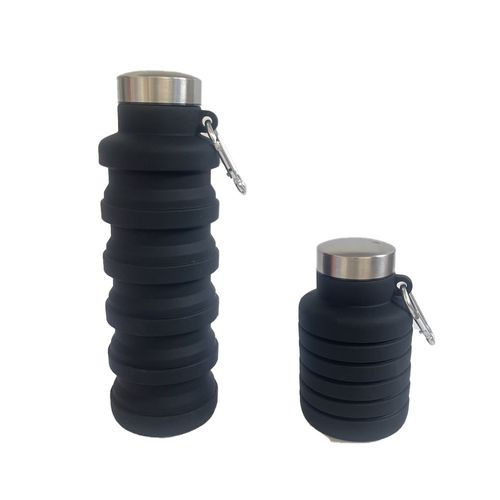 Silicone cup retractable kettle foldable water cup outdoor sports travel portable kettle water cup with mountaineering buckle