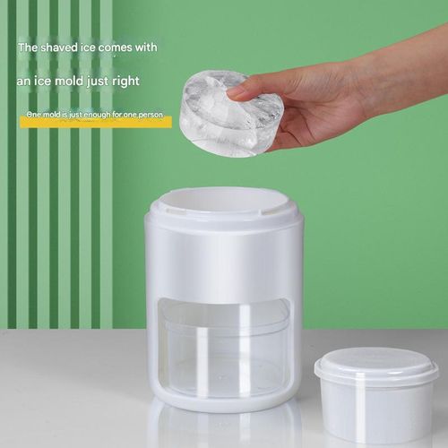Ice shaver, non-electric small manual ice crusher, household hand-cranked smoothie maker (with ice cube mold)
