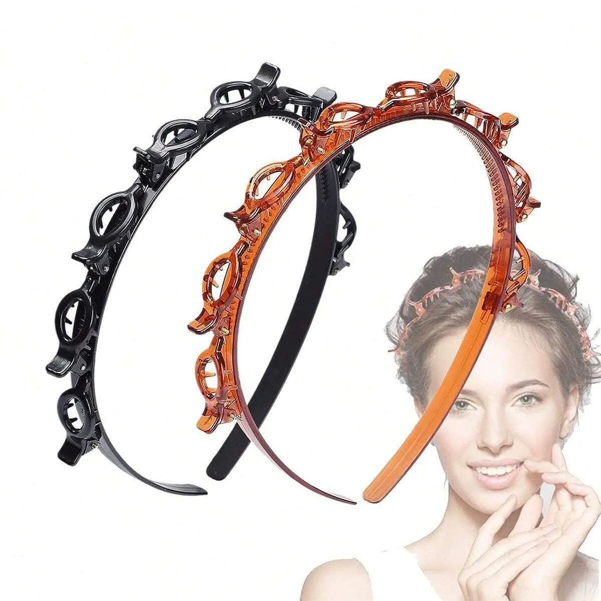 Multi-layer hollow braided headband bangs clip hot selling Internet celebrity same style headband for women