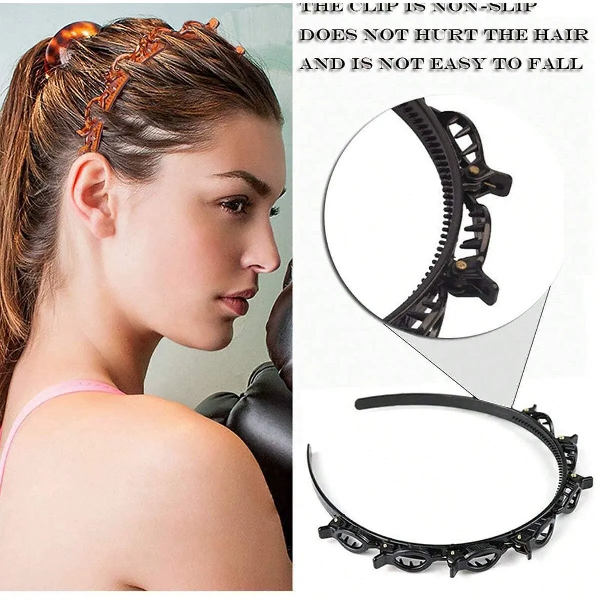Multi-layer hollow braided headband bangs clip hot selling Internet celebrity same style headband for women