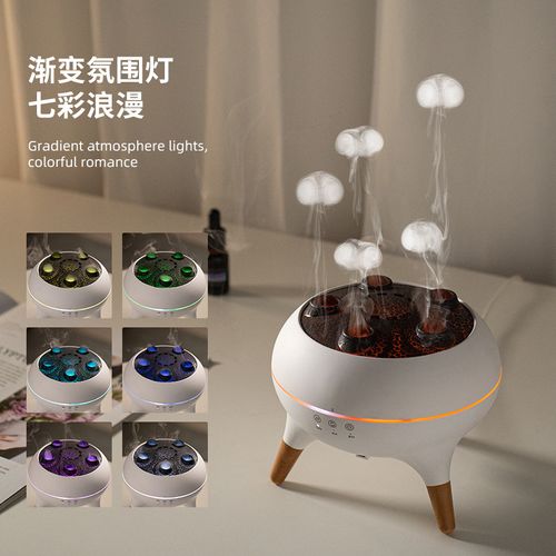Volcano dynamic spit circle humidifier household silent essential oil plug-in aromatherapy machine colorful lights