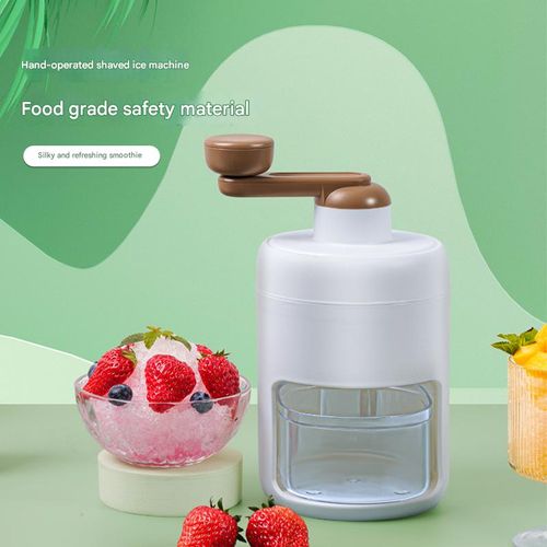 Ice shaver, non-electric small manual ice crusher, household hand-cranked smoothie maker (with ice cube mold)