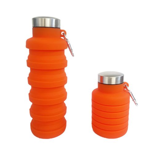 Silicone cup retractable kettle foldable water cup outdoor sports travel portable kettle water cup with mountaineering buckle