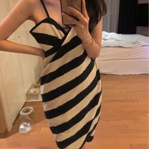 Suspender skirt sexy mid-length bath skirt bathing home outdoor seaside wearable